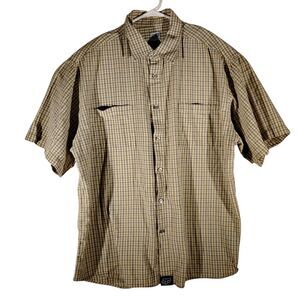 FOX racing shirt mens XL XLarge yellow plaid button short sleeve moto ATV